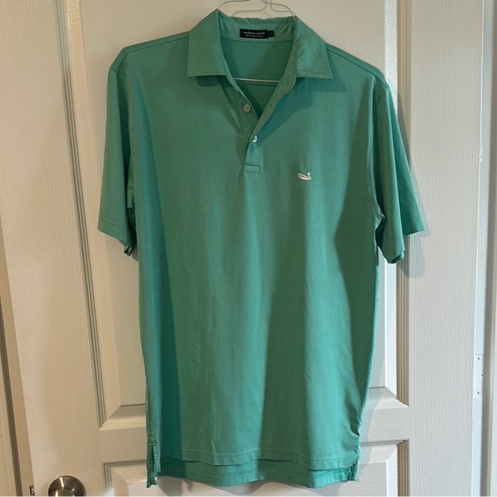 Southern Marsh Mint Green Polo with White Duck Emblem